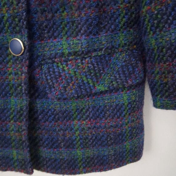 Vintage Plaid Double Breasted Wool Blazer for Women DAMART U.S. Size 8 - Picture 3 of 8